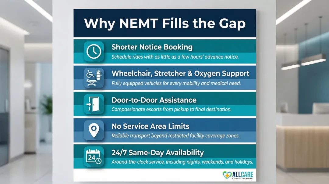 Five key NEMT service advantages over nursing home transportation for residents