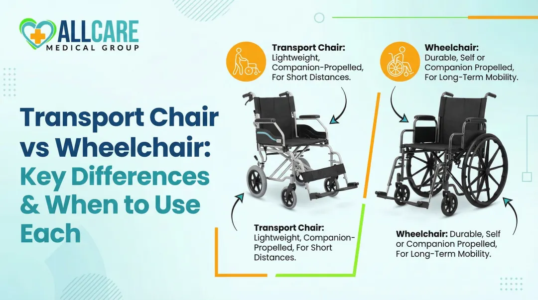 Transport Chair vs Wheelchair: Key Differences & When to Use Each