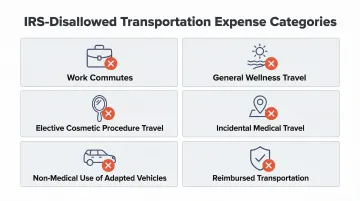 Six non-qualifying medical transportation expenses IRS disallows for tax deduction