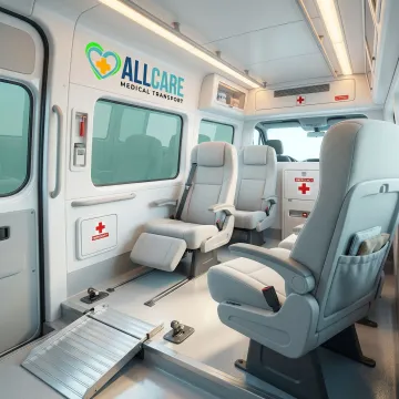 Comfortable medical transport interior for cancer patients