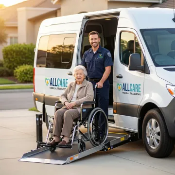 Professional medical transport vehicle equipped for dialysis patient transportation