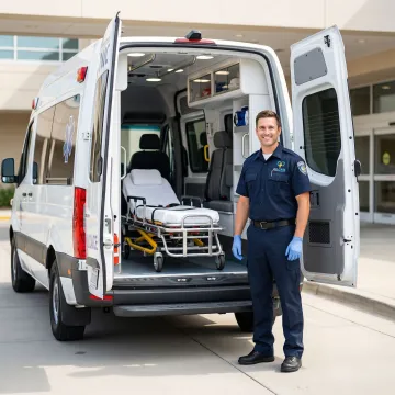 Medical transport vehicle with stretcher equipment for comfortable patient transportation in Knoxville
