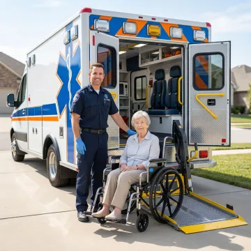 Professional medical transport vehicle with wheelchair accessibility