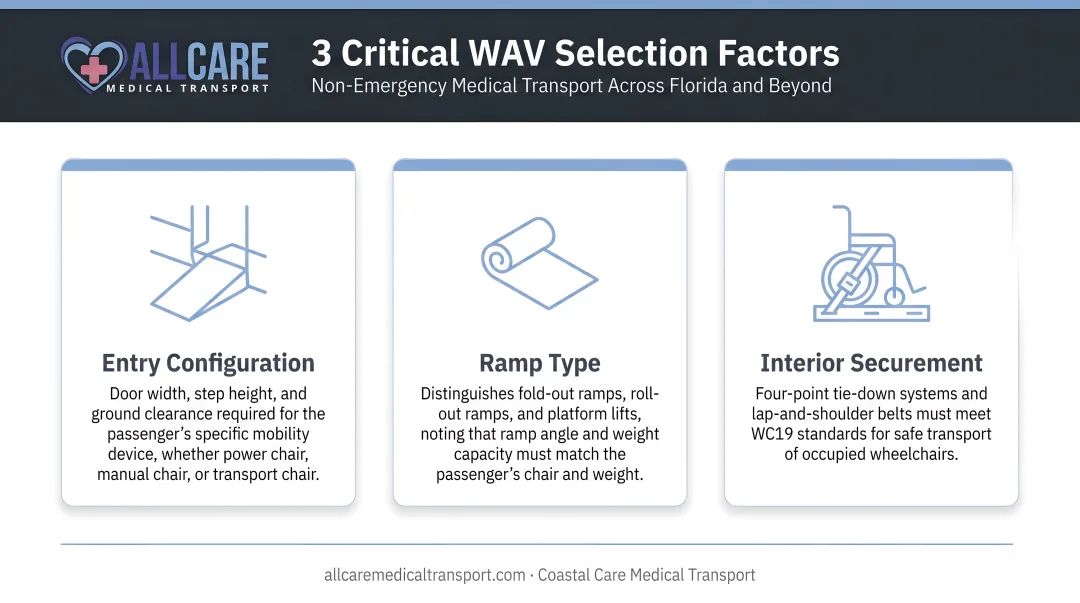 Three critical WAV selection factors entry configuration ramp type and interior securement