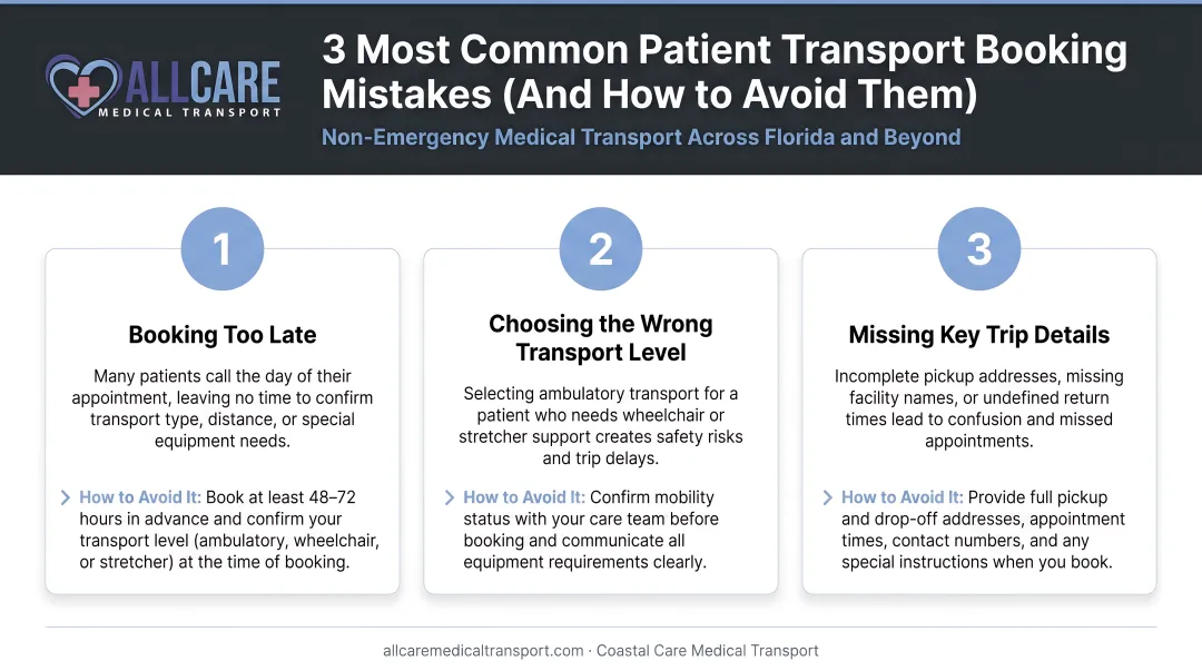 Three most common patient transport booking mistakes and how to avoid them