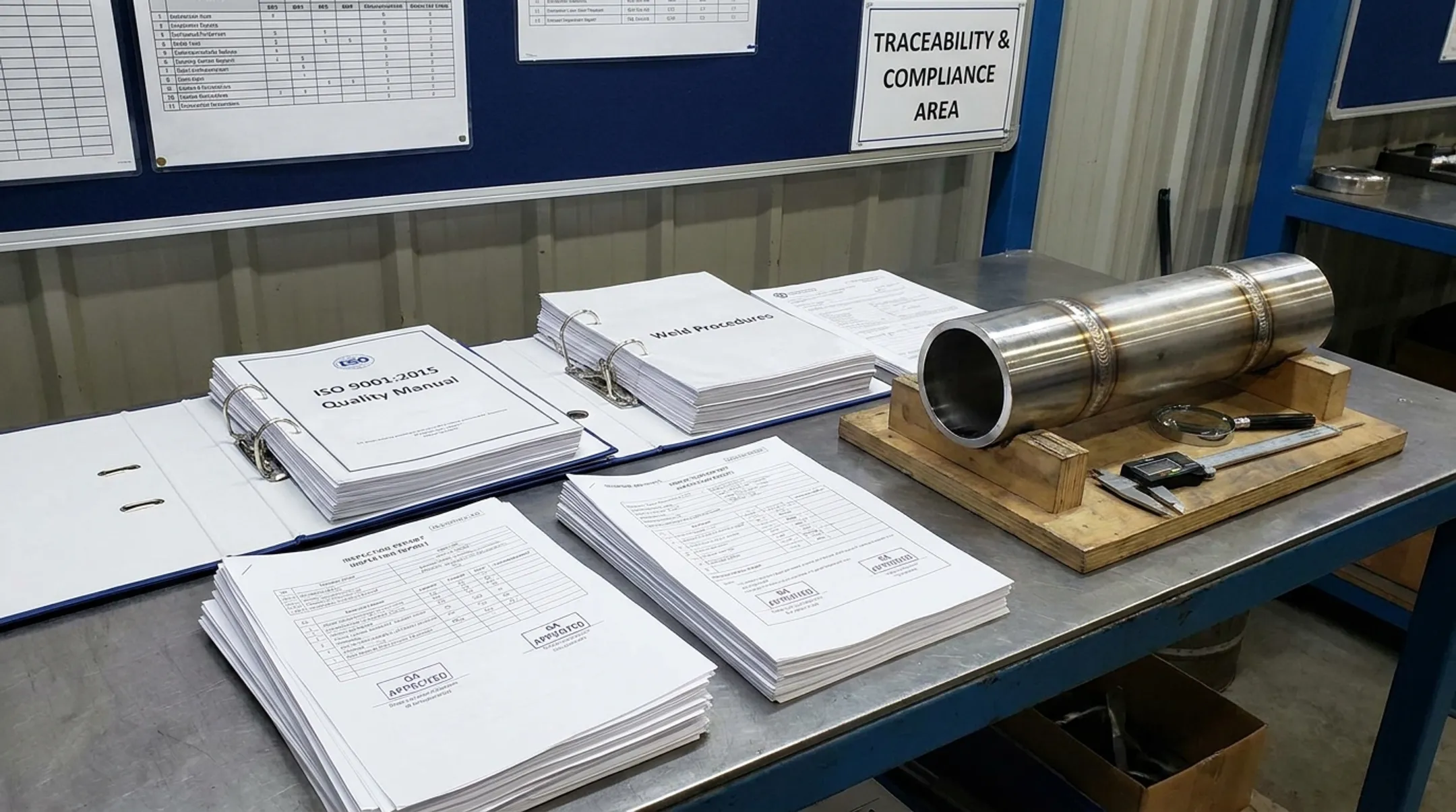 Quality documentation and traceability records for certified cryogenic welding processes