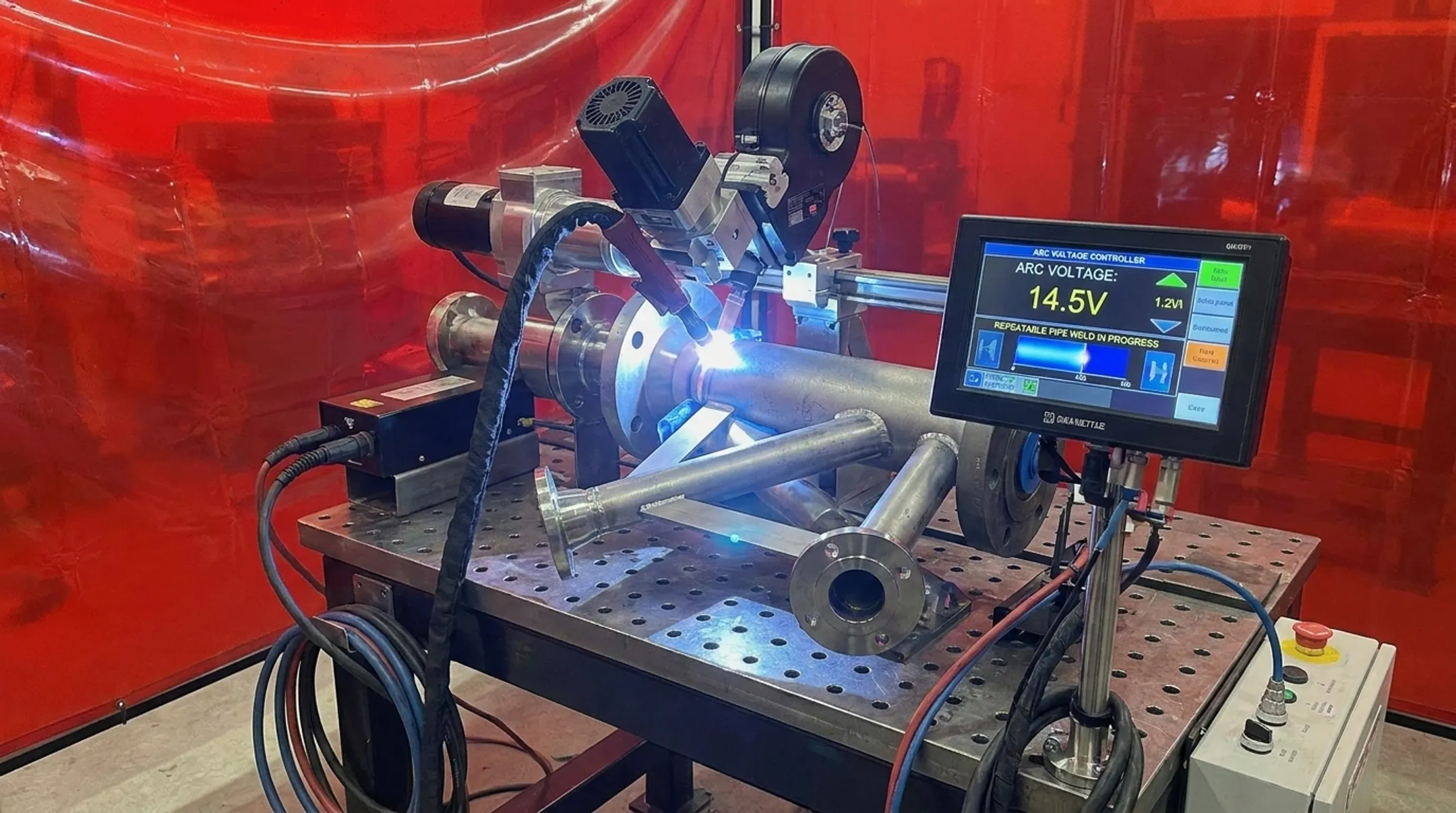 Custom orbital welding system producing repeatable Inconel pipe welds