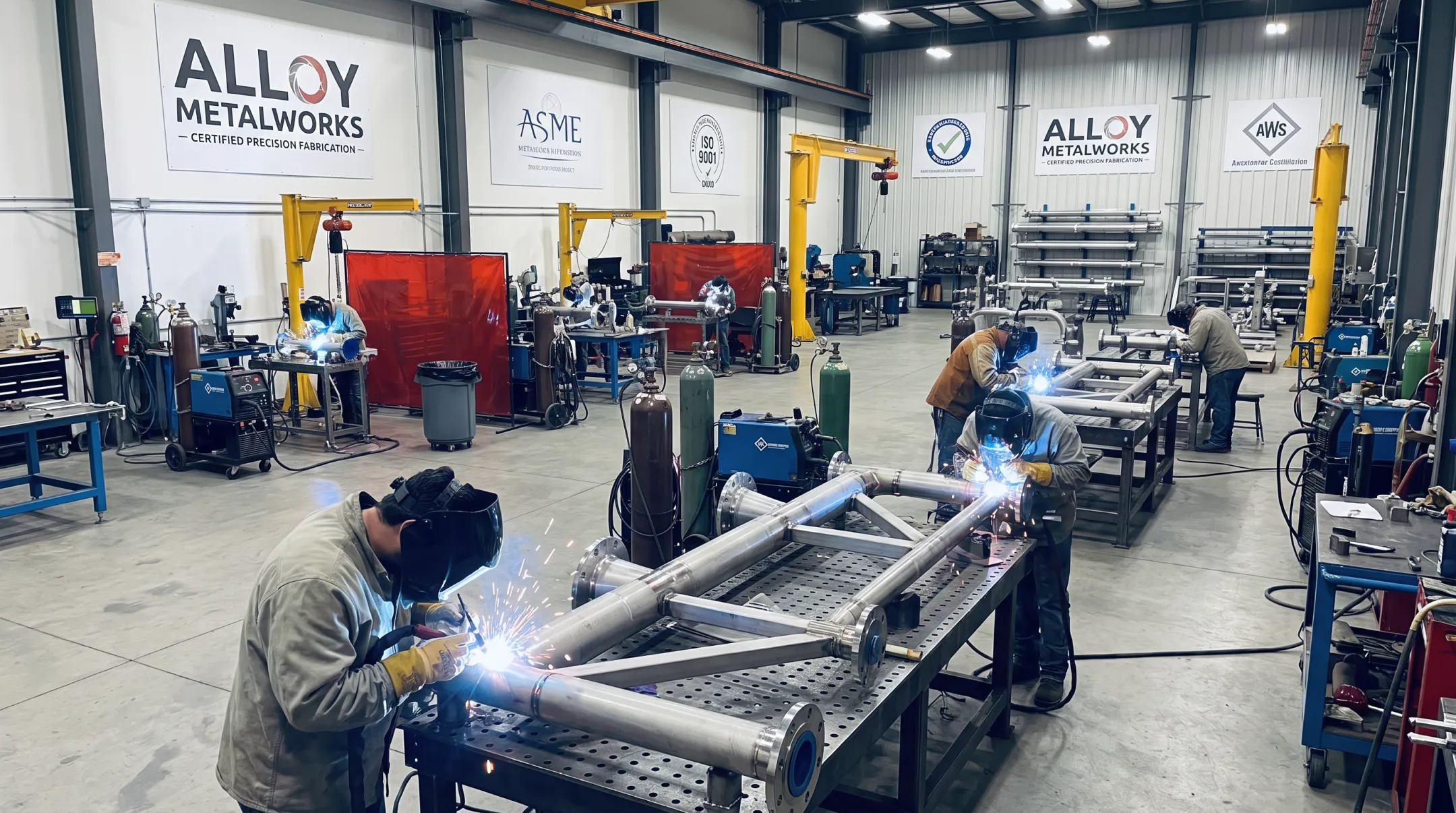 Alloy Metalworks fabrication shop welding dissimilar metal alloy assemblies