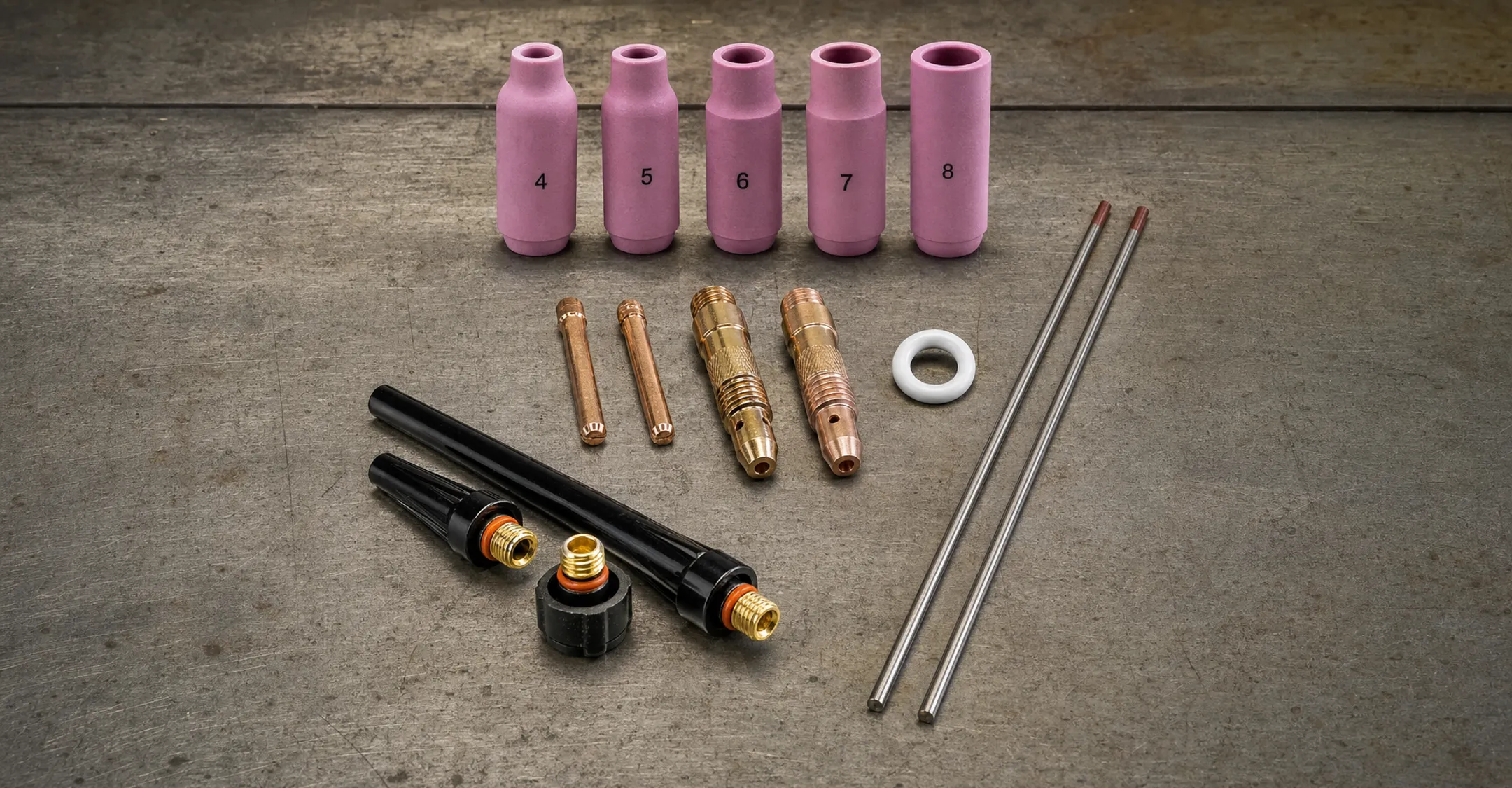 Tungsten electrode types and TIG cup sizes for tube welding