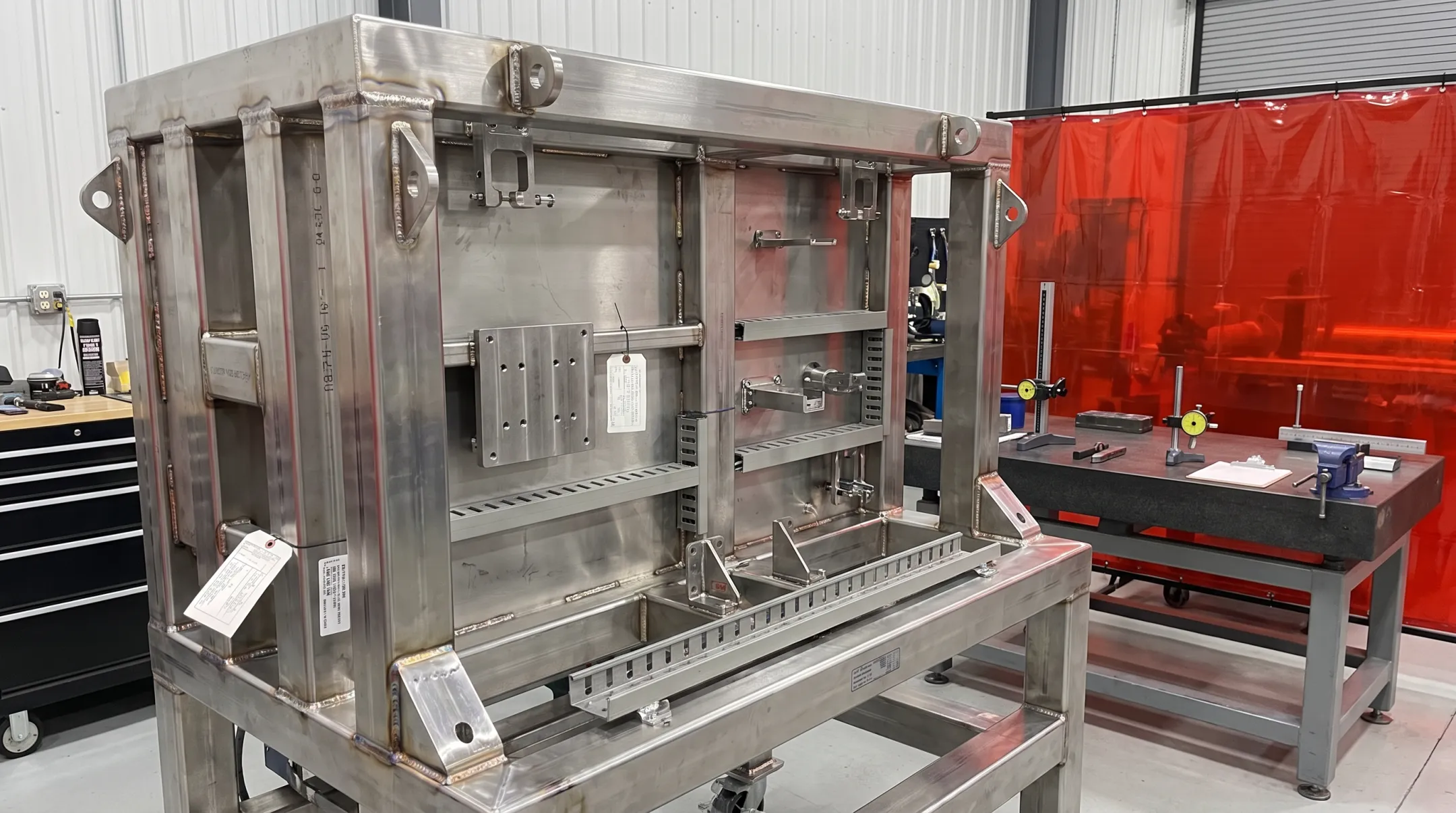 Precision-welded aerospace test stand enclosure fabricated by Alloy Metalworks