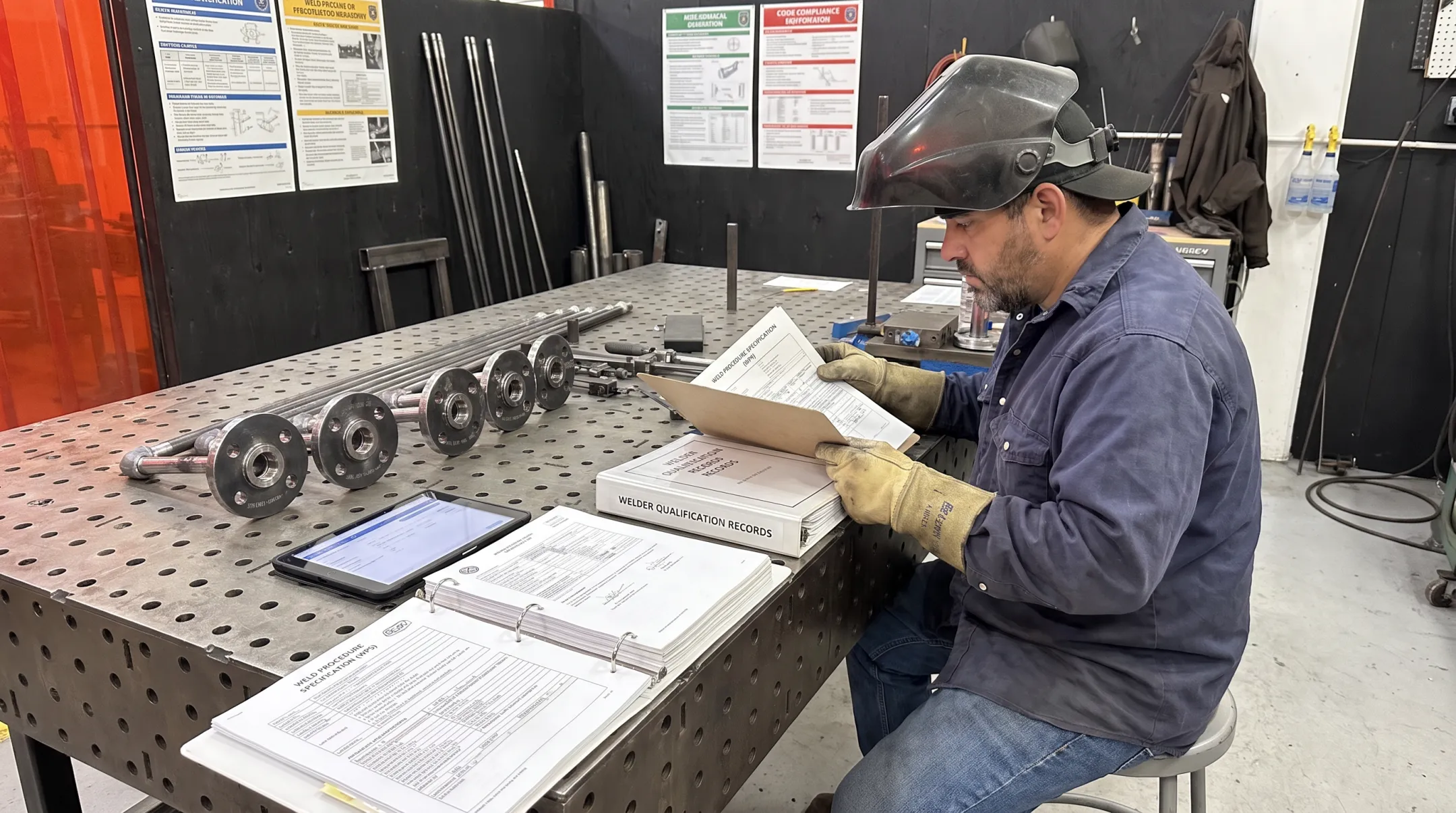 Certified welder documentation and qualification records for gas piping