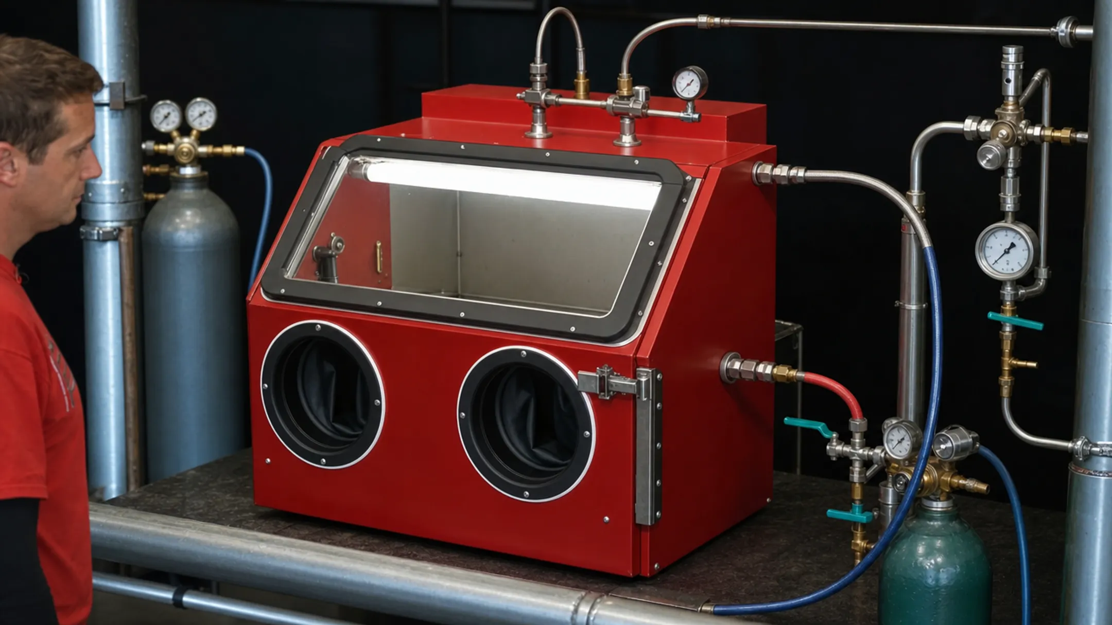 Titanium purge chamber welding setup with inert gas environment control