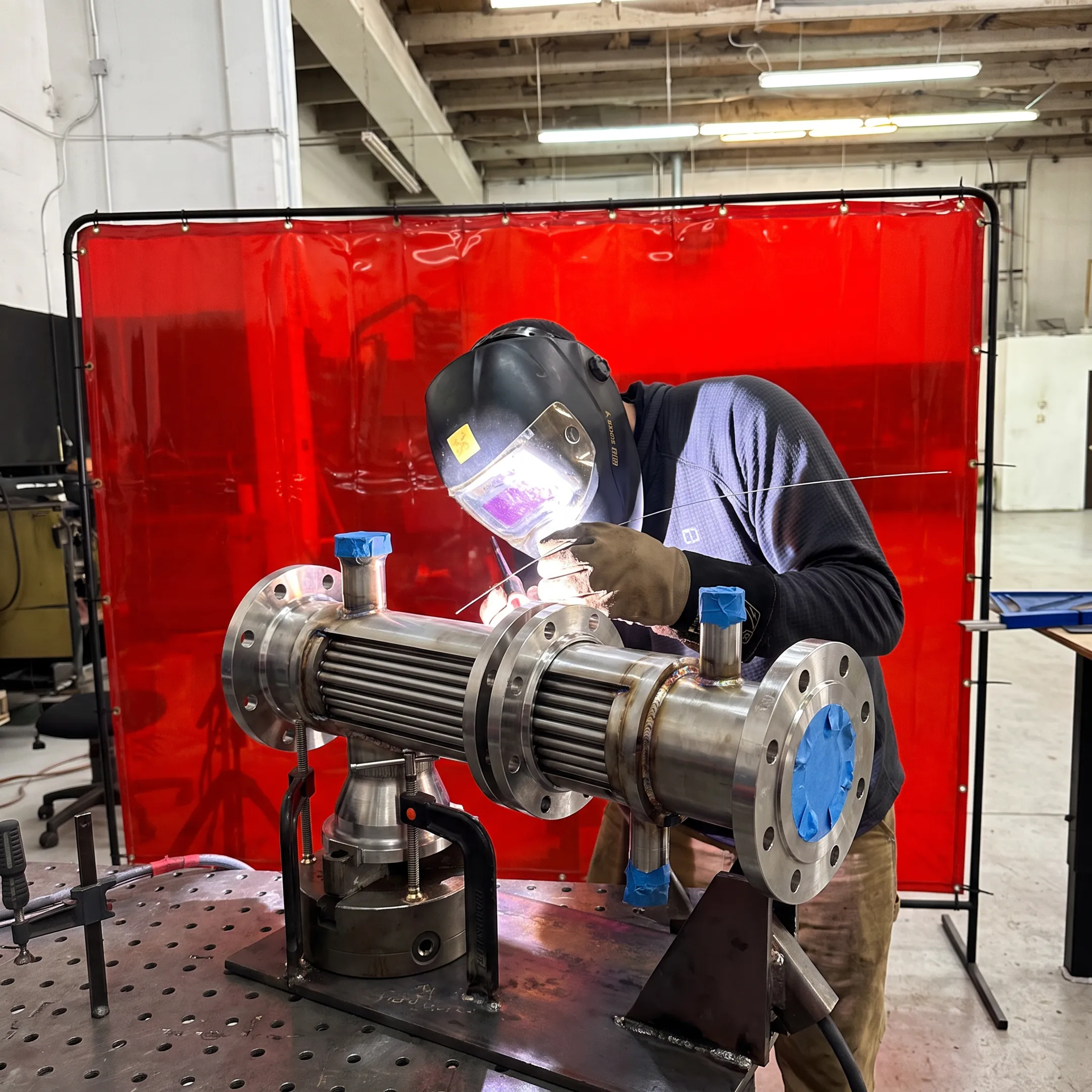 ASME pressure vessel and heat exchanger fabrication in a precision welding shop