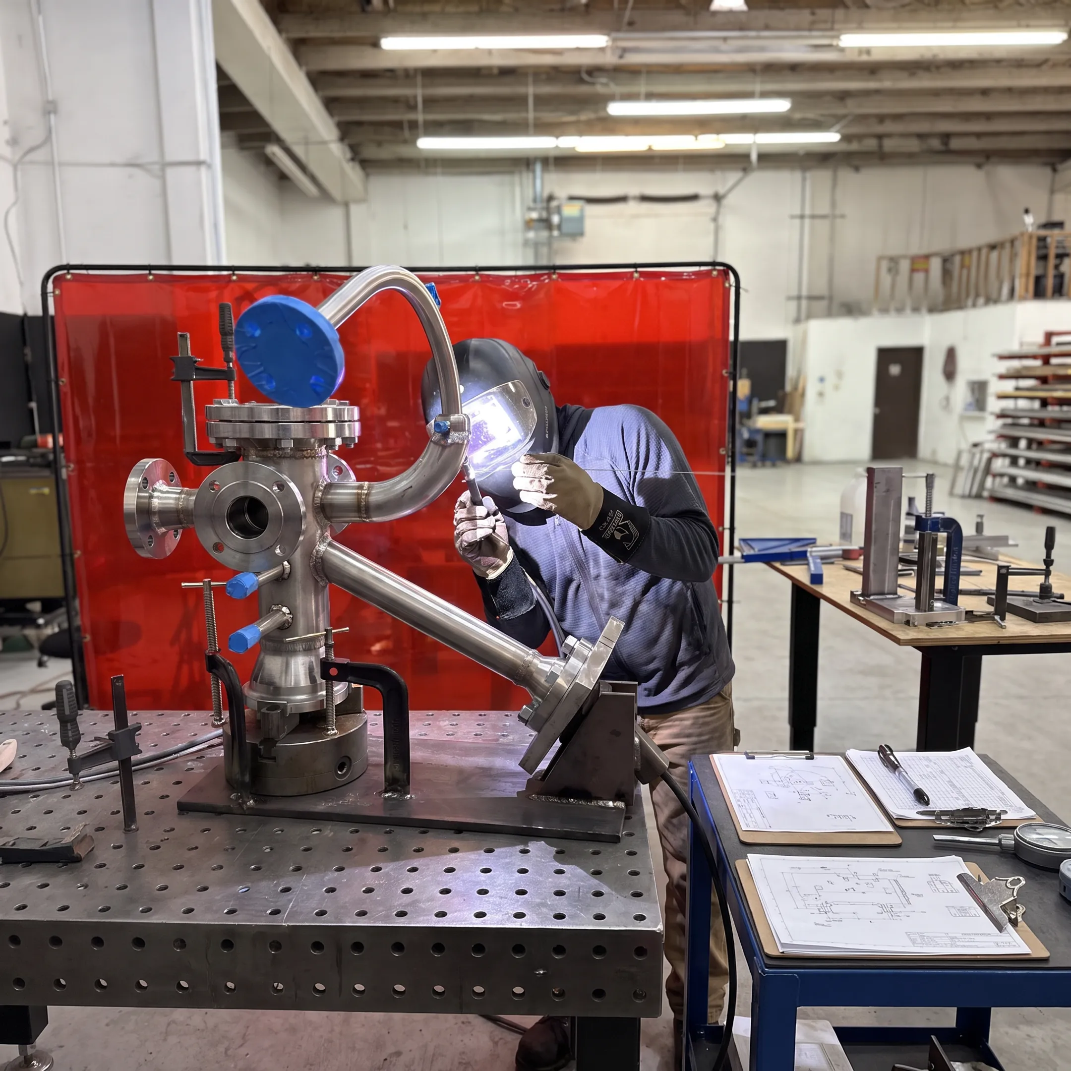 ASME pressure vessel fabrication and precision welding in a controlled metalworking facility