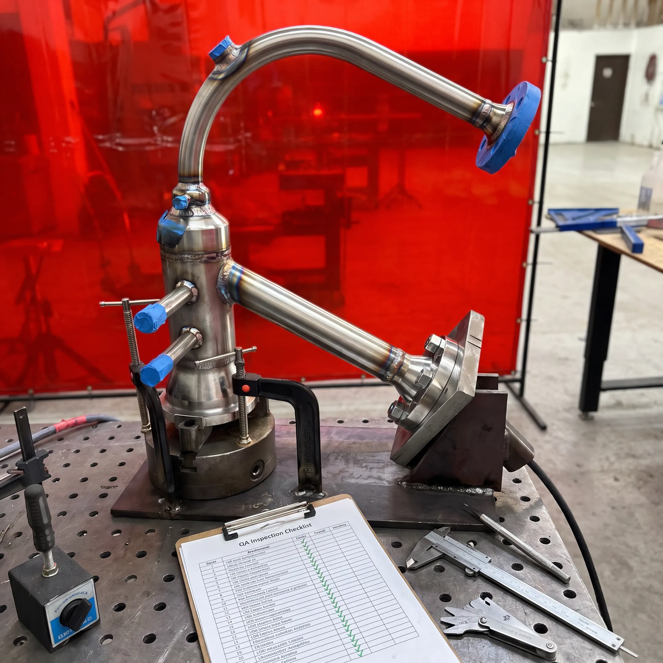 Custom welded energy system component in fabrication shop