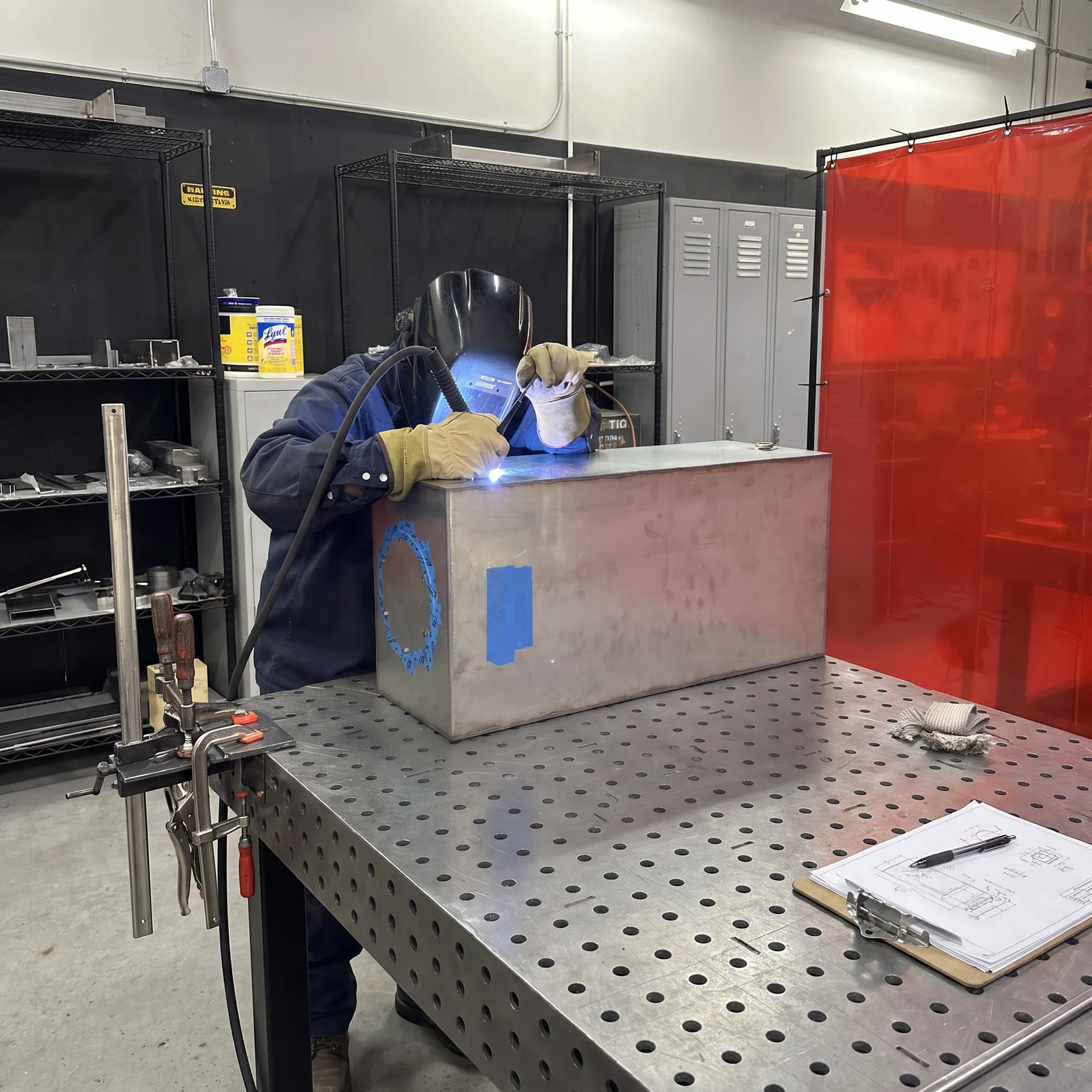 Custom stainless steel fabrication and welding for a technical industrial assembly