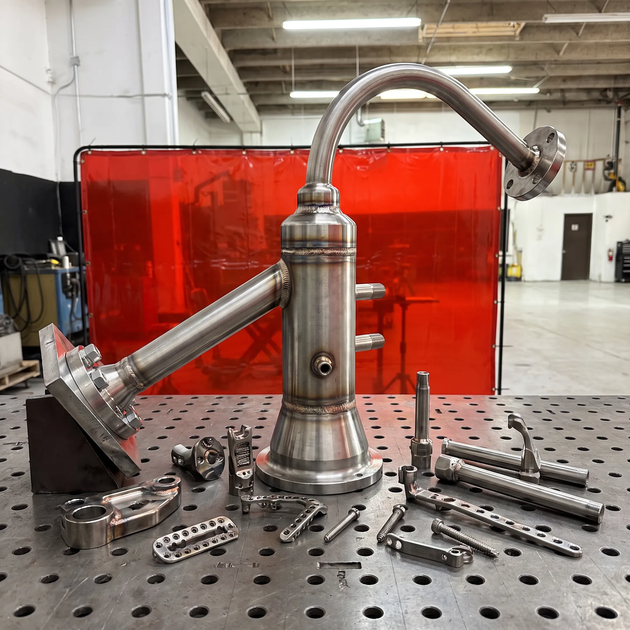 Precision-welded medical device components in a clean fabrication workspace