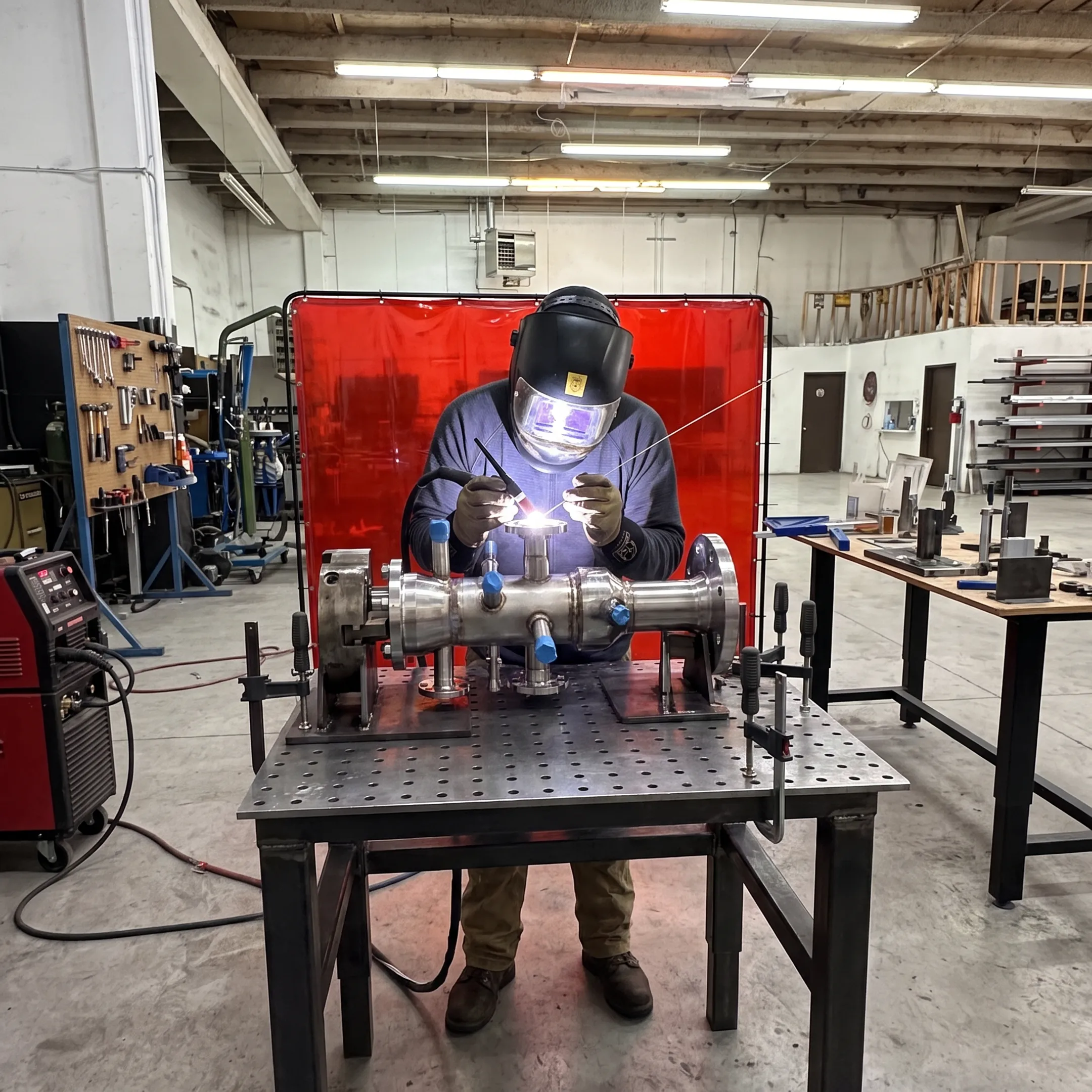 Precision welding for an energy fabrication assembly