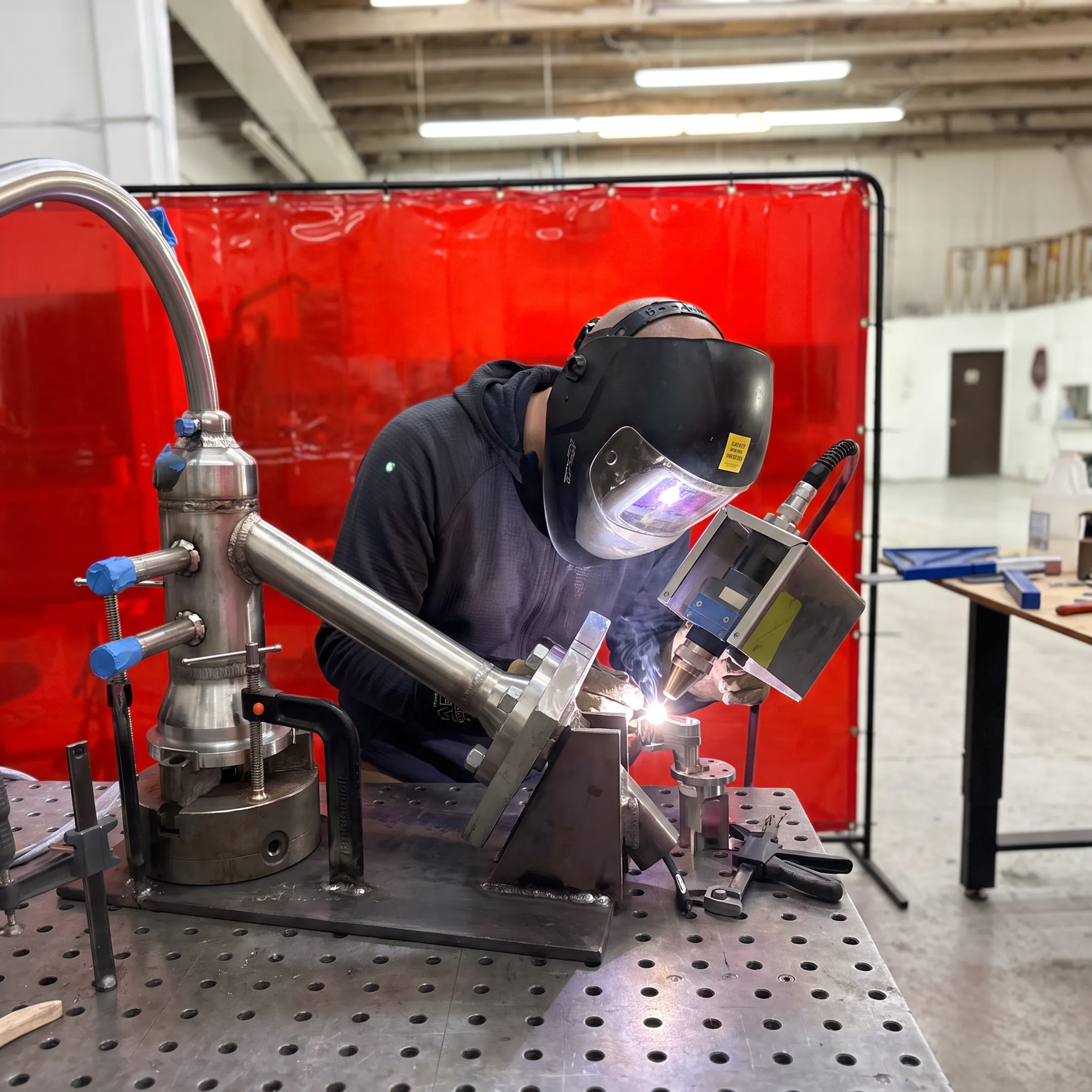 Laser micro-pulse welding on a precision metal component