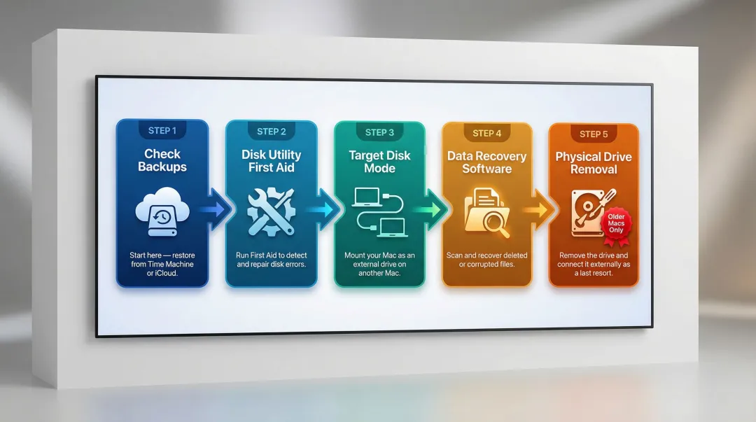 5-method Mac dead hard drive recovery process ordered easiest to advanced