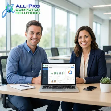 IT consultant discussing computer solutions with a small business owner