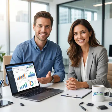 All Pro Computer Solutions technician consulting with a small business owner about IT services