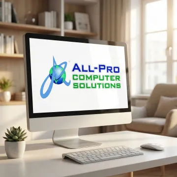 Desktop monitor displaying a clear, sharp image after professional screen repair