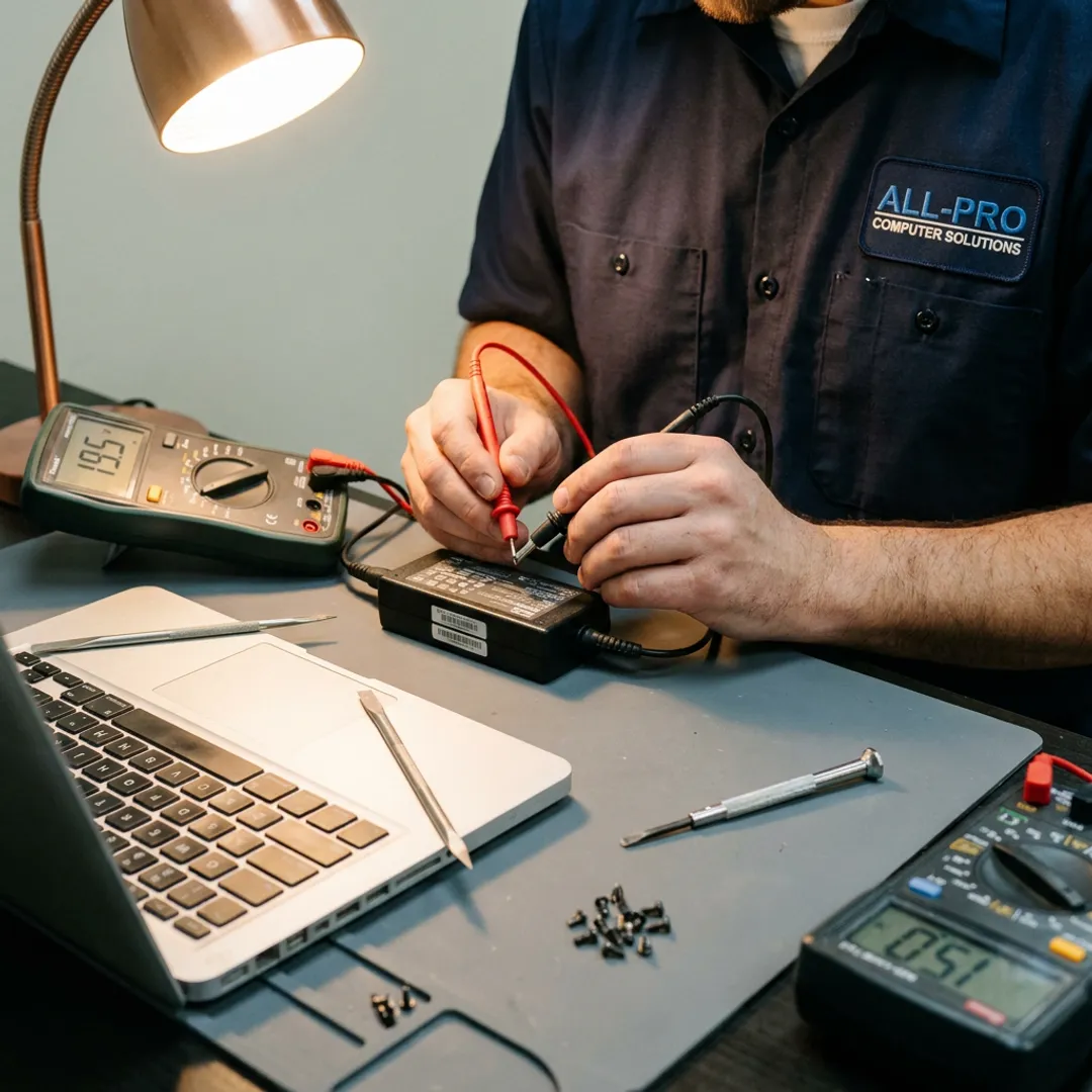 Laptop charging diagnosis with repair tools