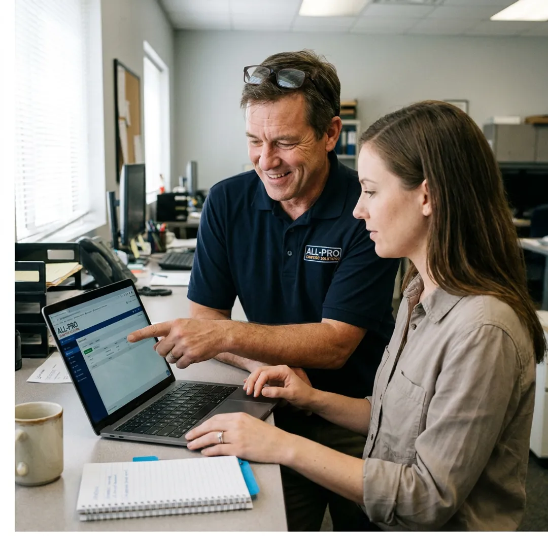 Technician leading cybersecurity training session