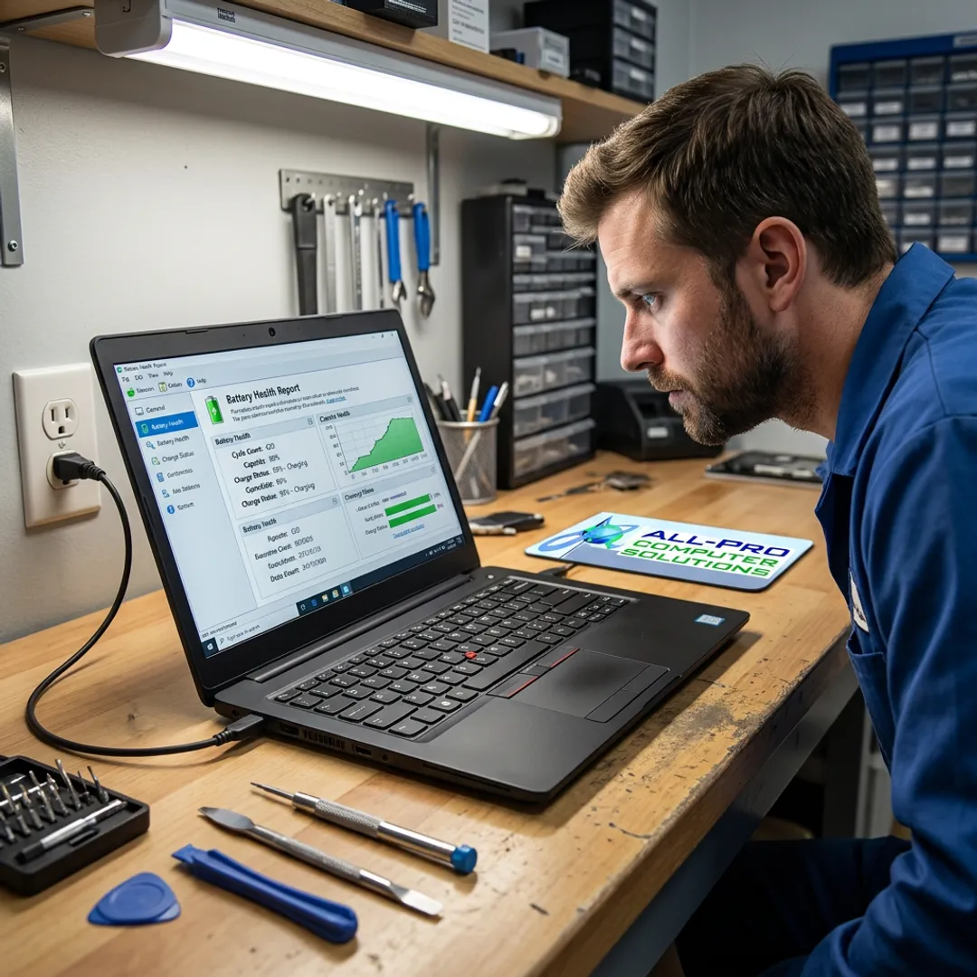 Laptop battery diagnostics in progress
