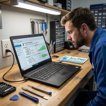 Laptop battery diagnostics in progress