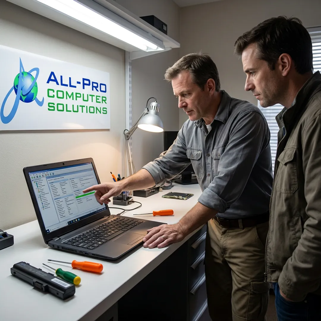 Computer repair diagnosis with technician