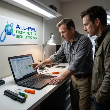 Computer repair diagnosis with technician