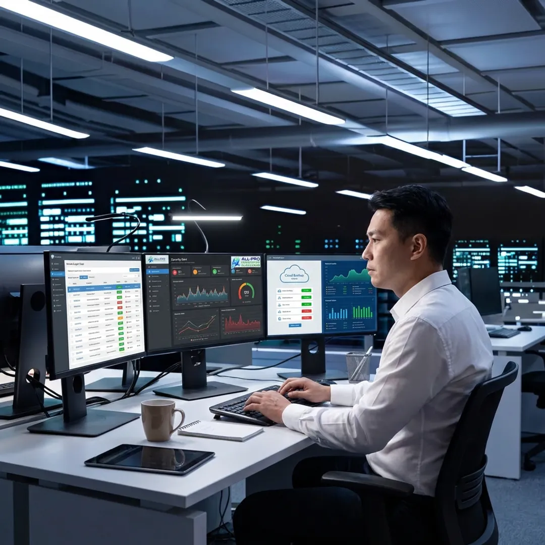 Remote IT support process with monitoring dashboards