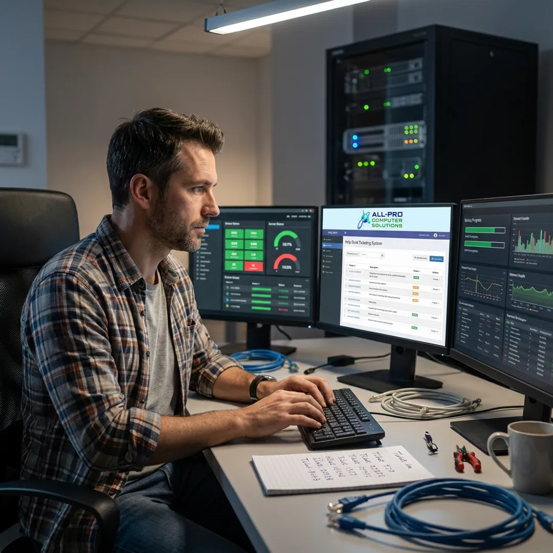IT support specialist managing help desk tickets