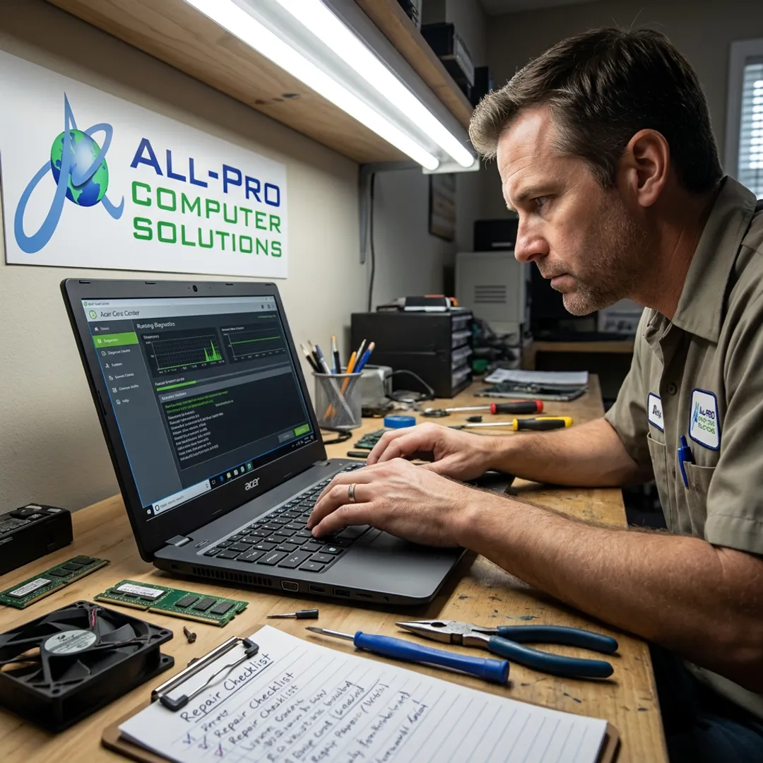 Acer laptop diagnostic repair process