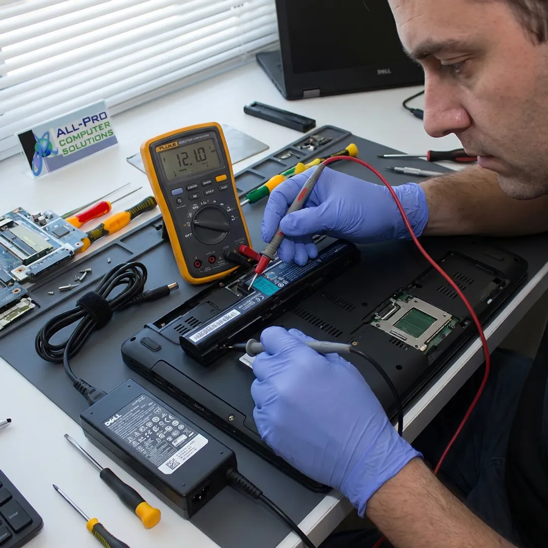 Laptop charging diagnostics in progress