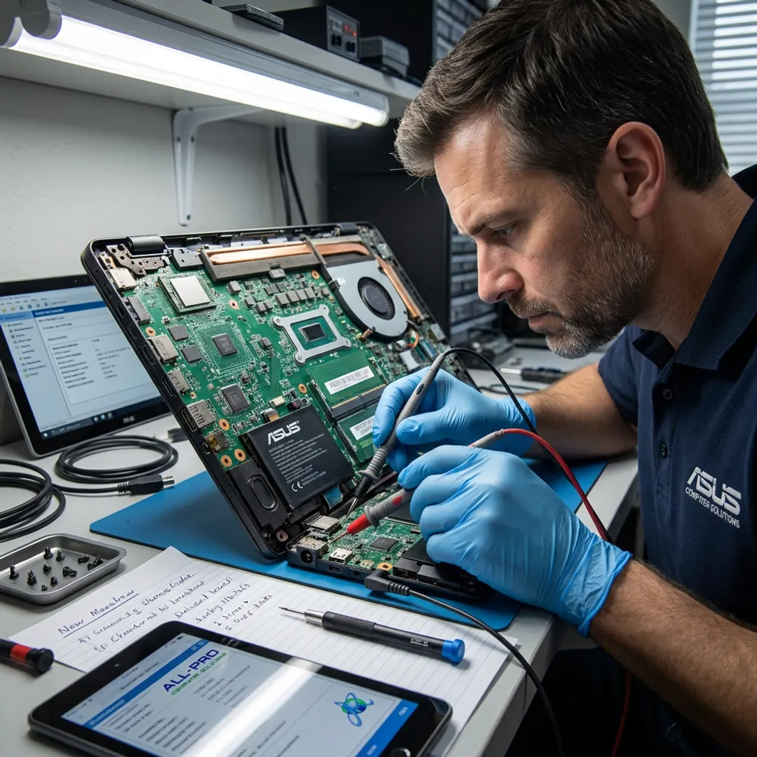 ASUS laptop diagnostic and repair process