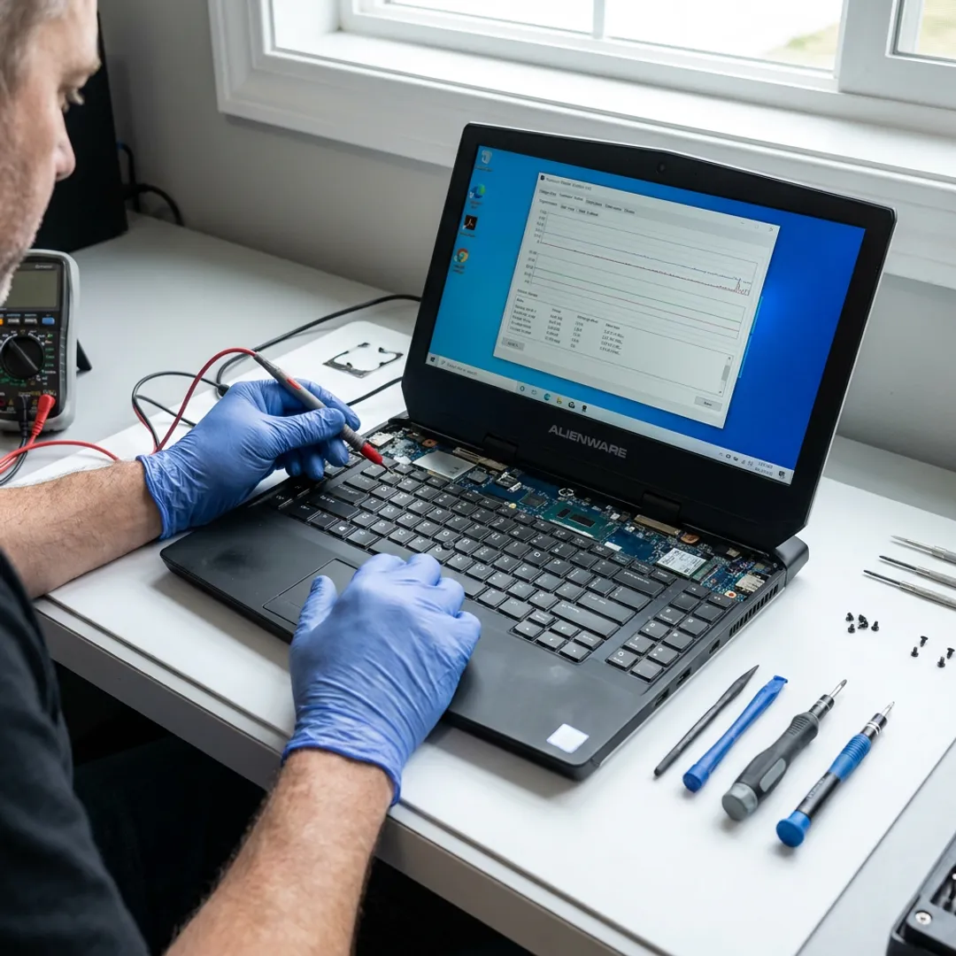 Alienware laptop diagnostic process