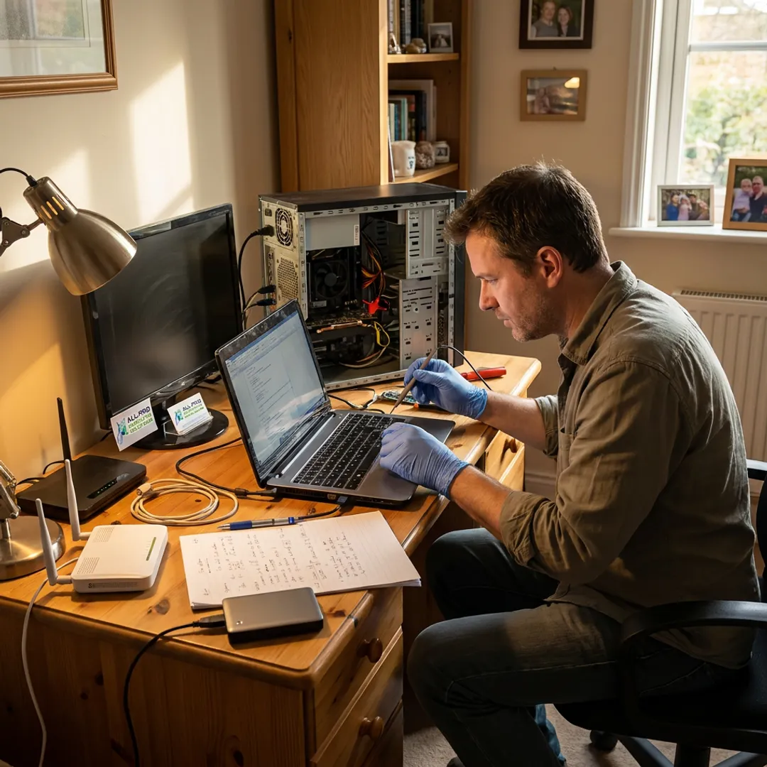 In-home computer diagnostic process