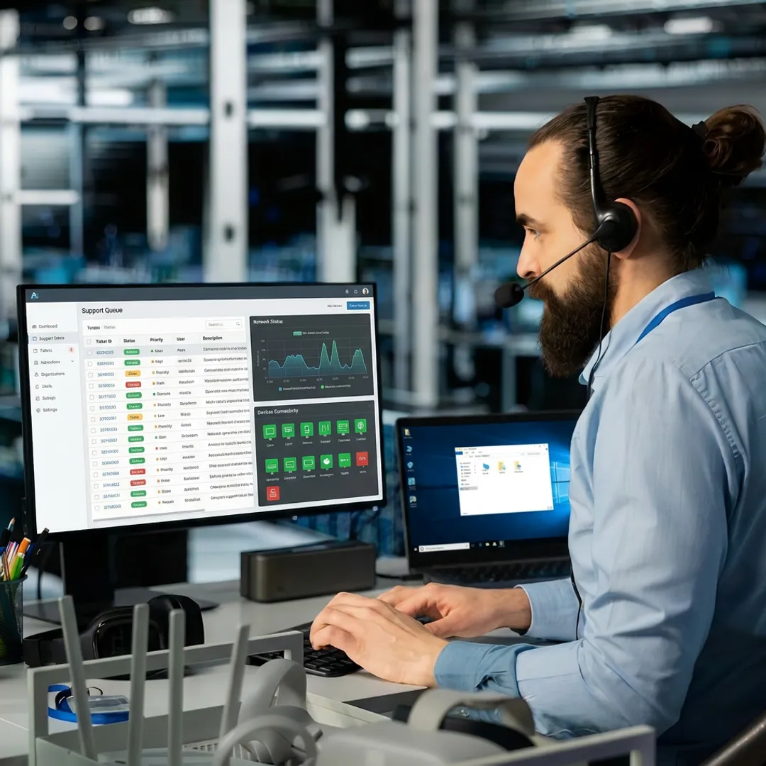 Managed IT help desk support workflow