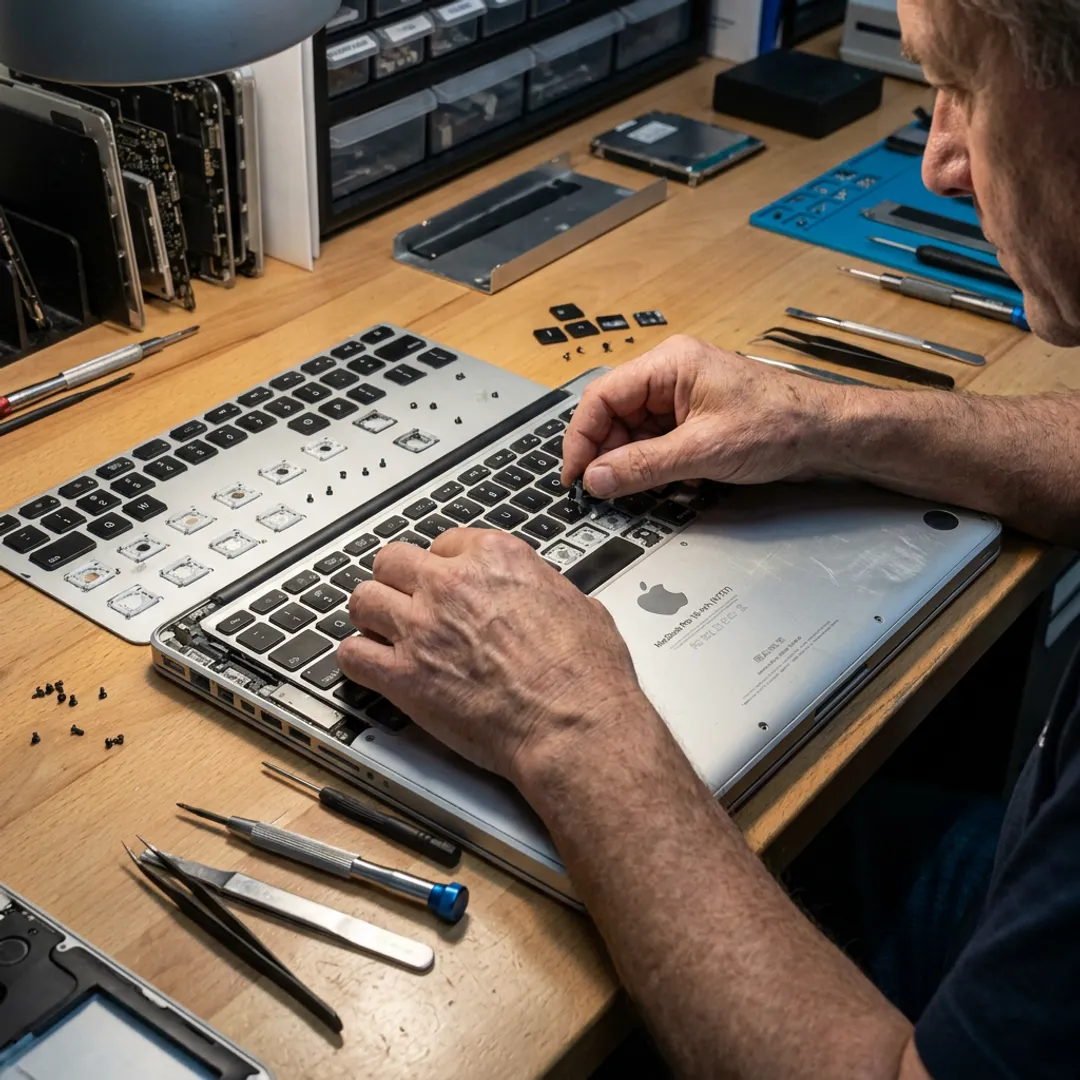 MacBook Pro A1707 keyboard replacement on repair bench
