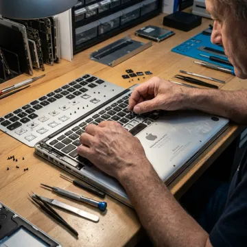 MacBook Pro A1707 keyboard replacement on repair bench