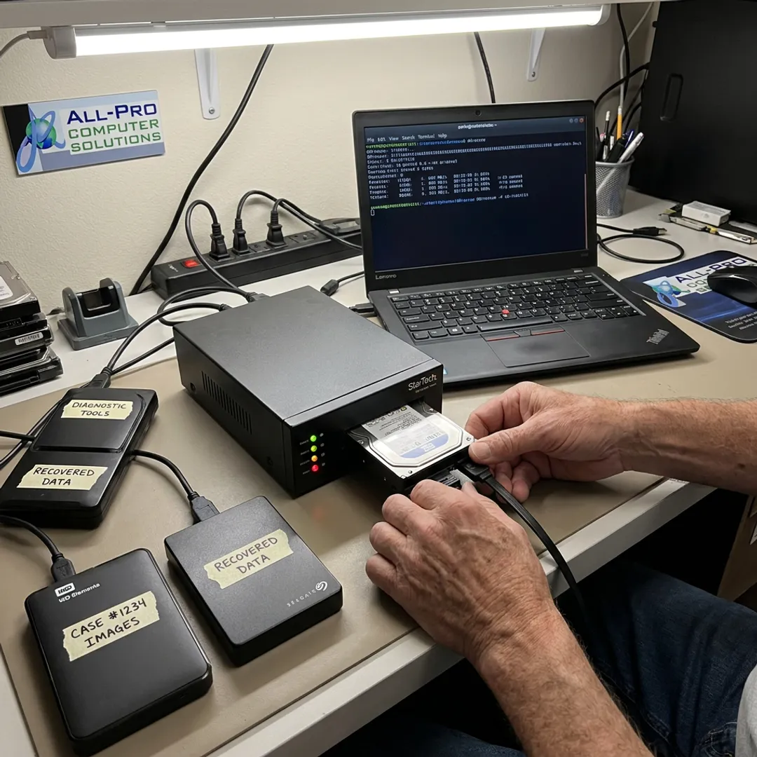 Data recovery process at a repair bench