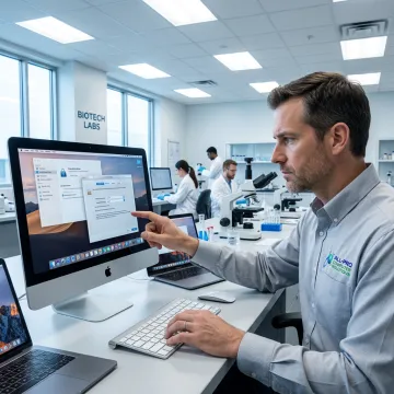 Technician configuring secure Mac systems