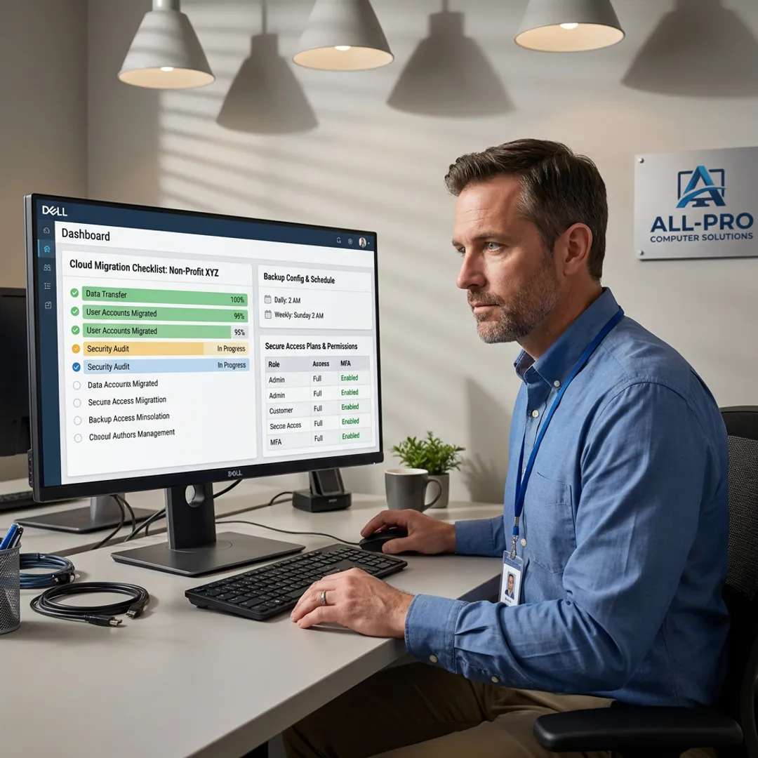 Technician planning secure cloud services