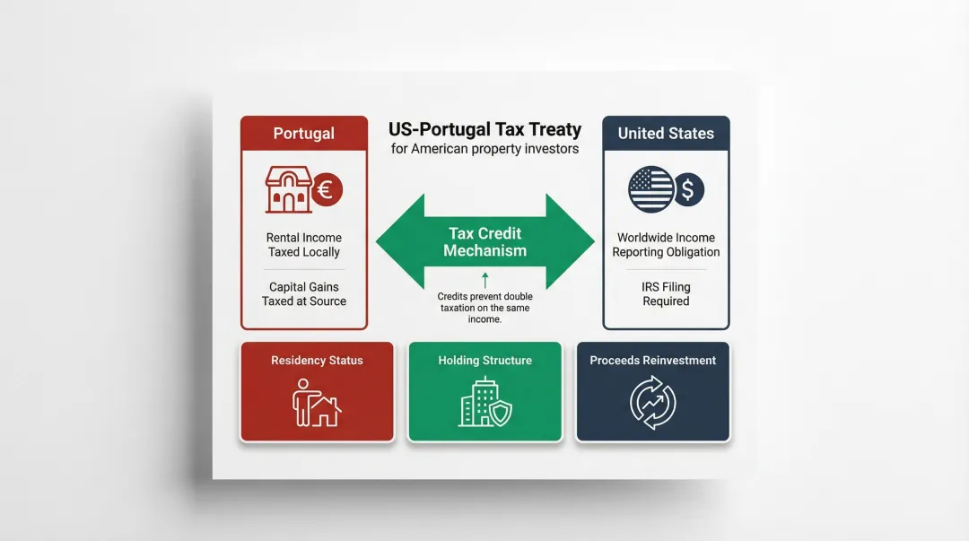 US Portugal double taxation treaty flow showing tax credit mechanism for American investors