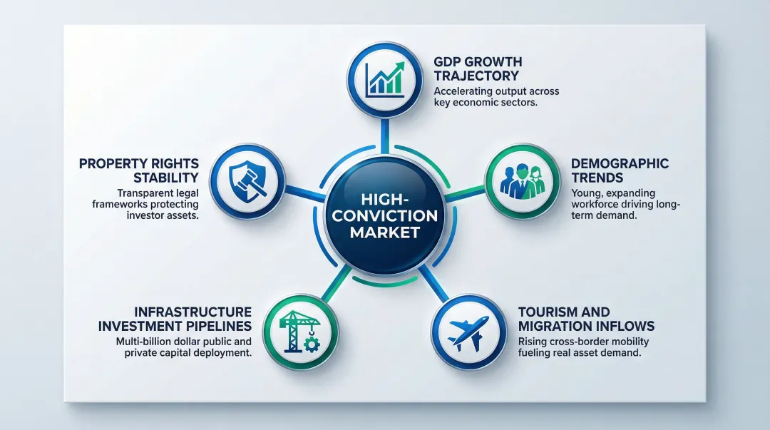 Five key indicators for identifying high-conviction international real estate markets