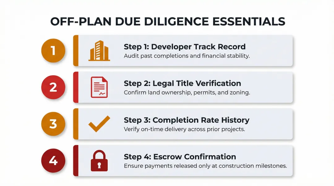 Off-plan property investment due diligence checklist four essential steps