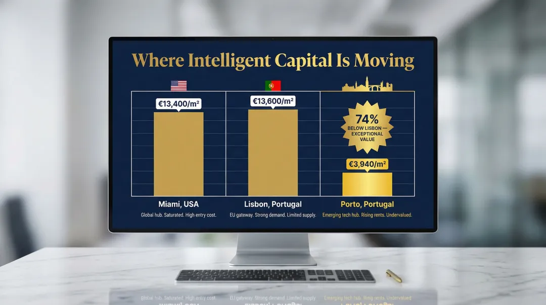Prime international real estate price comparison Lisbon Miami Porto per square meter